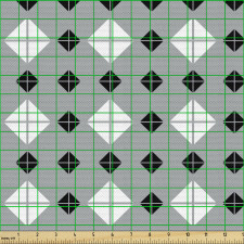 Retro Parça Kumaş Küçük ve Büyük Eşkenar Dörtgenler ile Kareler