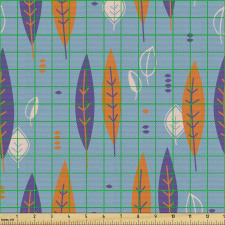 Sonbahar Parça Kumaş Basit ve Sade Yaprak Siluetleri Çizimi