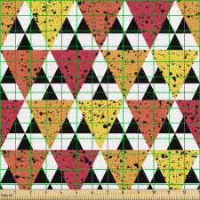 Mozaik Parça Kumaş Noktalar  ve İç İçe Geçmiş Üçgen Desenleri