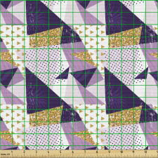 Geometrik Parça Kumaş Noktalar ve Üçgenler ile Parıltılı Desen