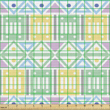 Etnik Parça Kumaş Üçgen ve Kareler ile Sevimli Geometrik Desen