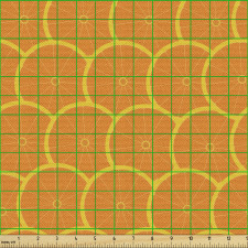 Meyve Parça Kumaş İç İçe ve Sık Tekrarlanmış Portakal Dilimleri