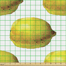 Meyveler Parça Kumaş Sık Tekrarlanmış Pastel Limon Çizimleri