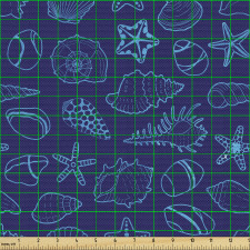 Hayvan Parça Kumaş Sık Tekrarlanmış Deniz Kabukları ve Yıldız