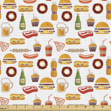Fast Food Parça Kumaş Tekrarlanmış Yiyecek ve İçecek Emojileri
