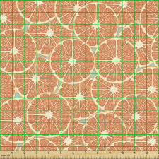 Gıda Parça Kumaş Tekrarlayan Portakal Dilimi Çizimli Görsel