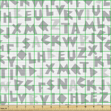 Geometrik Parça Kumaş Basit Çizim Farklı Harflerden Oluşan Afiş