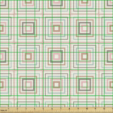 Geometrik Parça Kumaş Çoklu İç İçe Karelerden Oluşmuş Tasarım