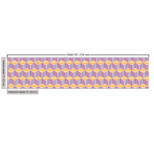 Geometrik Parça Kumaş Üzeri Çizgili Üç Boyutlu Küp Çizimli Afiş