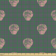 Okyanus Parça Kumaş Belirsiz Çizimli Deniz Kabukları Çalışması