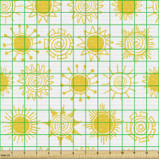 Yaz Parça Kumaş Tekrarlayan Geometrik Güneş Figürleri Görseli
