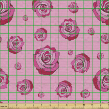 Floral Parça Kumaş Pembe Fon Üzerindeki Güller Desenli Çiçek