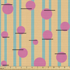 Retro Parça Kumaş Şeftali Fon Üzerindeki Geometrik Şekiller