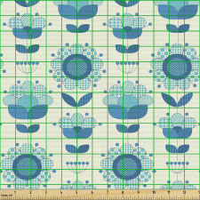 Bitki Parça Kumaş Geometrik Figürlü Tekrarlayan Çiçek Desenleri