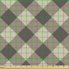Desen Parça Kumaş Çapraz Düzen Kahve Tonlu Ekoseli İllüstrasyon