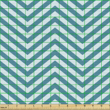 Geometrik Parça Kumaş Turkuaz V Harfi Şekilli Güzel Tasarım