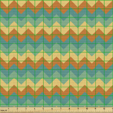 Geometrik Parça Kumaş Vintage Görünümlü Zikzak Çizgili Görsel