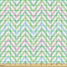 Geometrik Parça Kumaş Düz Zeminde Pastel Tonlu Zikzak Çizgiler