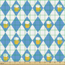 Geometrik Parça Kumaş Düz Zeminde Baklava Deseni İçindeki Bira