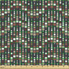Geometrik Parça Kumaş Gittikçe Büyüyen Kareli Şekiller Desen