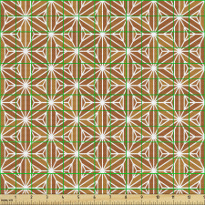 Geometrik Parça Kumaş Yıldız Şeklinde Aralıksız Tekrarlı Desen