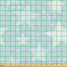Mavi Parça Kumaş Mavi Fonda Çeşitli Boylarda Çizilmiş Yıldızlar