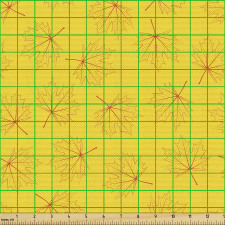 Sonbahar Parça Kumaş Kırmızı Çizilmiş Dökülen Yaprak Şekilleri