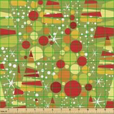 Yeni Yıl Parça Kumaş Geometrik Şekillerle Noel Ağacı Çizimleri