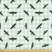Minimalist Parça Kumaş Uçan Küçük Kargaların Siluetleri Çizimi