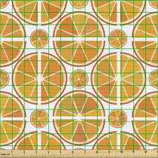 Geometrik Parça Kumaş Üçgenler ve Daireler ile Portakallar