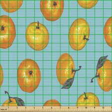 Doğal Parça Kumaş Gerçekçi ve Parlak Mandalina Çizimleri