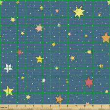 Yıldızlı Parça Kumaş Gökyüzündeki Rengarenk Köşeli Cisimler