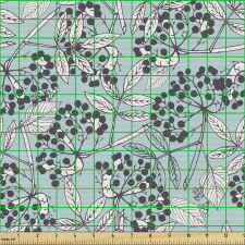 Botanik Parça Kumaş Klasik Tarzda Yapraklı Bitkiler Tekrarlı