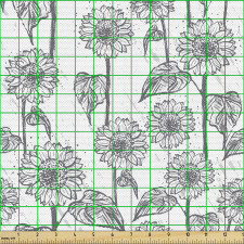Botanik Parça Kumaş Eskitme Tarzı Ayçiçeği Tekrarlı Sade Desen
