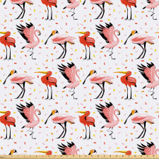 Hayvanlar Mikrofiber Parça Kumaş Kanat Çırpan ve Uzun Gagalı Flamingolar