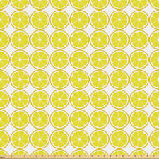 Meyveler Mikrofiber Parça Kumaş Beyaz Fon Üzerindeki Sarı Limon Dilimleri
