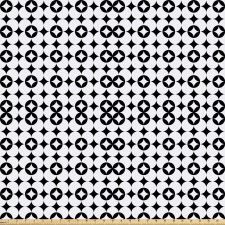 Geometrik Mikrofiber Parça Kumaş Monokrom Yuvarlak Simetrik Mozaik Desen