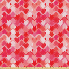 Sevgililer Günü Mikrofiber Parça Kumaş Dijital Tasarımlı Romantik Kalpler