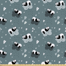 Hayvanlar Mikrofiber Parça Kumaş Bulutlar Üzerinde Uyuyan Sevimli Pandalar