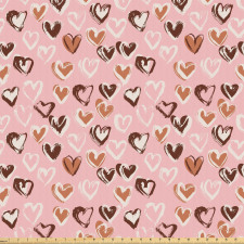 Romantik Mikrofiber Parça Kumaş El Çizimi ile Sevimli ve Güzel Kalpler