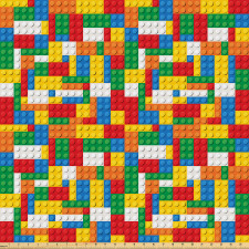 Çok Renkli   Mikrofiber Parça Kumaş Rengarenk Legolar Dizili İnşa Oyuncaklar