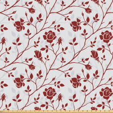 Bitki Mikrofiber Parça Kumaş Kırmızı Çiçek Silüetli Güzel Duvar Kağıdı