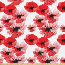 Bitki Mikrofiber Parça Kumaş Yaprakları Noktalı Çiçeklerden Oluşan Afiş