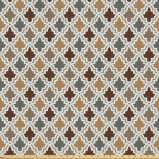 Geometrik Mikrofiber Parça Kumaş Antika Süslemeli Mozaik Desenli Görsel