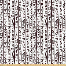Mısır Mikrofiber Parça Kumaş Dikey Şerit Antik Medeniyetin Hiyeroglifleri