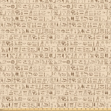 Mısır Mikrofiber Parça Kumaş Antik Medeniyetin Hiyerogliflerinden Görsel