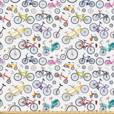 Gezinti Mikrofiber Parça Kumaş Farklı Çeşitlerde Karikatürize Bisikletler