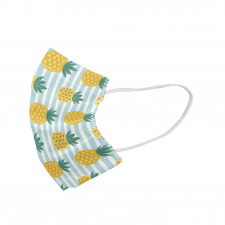 Pineapple Face Mask Tropical Fruit on Stripes
