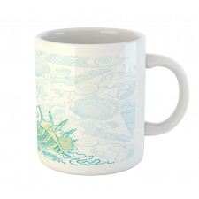 Repetitive Hand Drawn Shell Mug