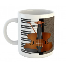 Piano and Violin Grunge Art Mug